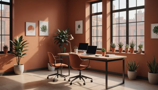 Les teintes terracotta réchauffent instantanément la pièce pro