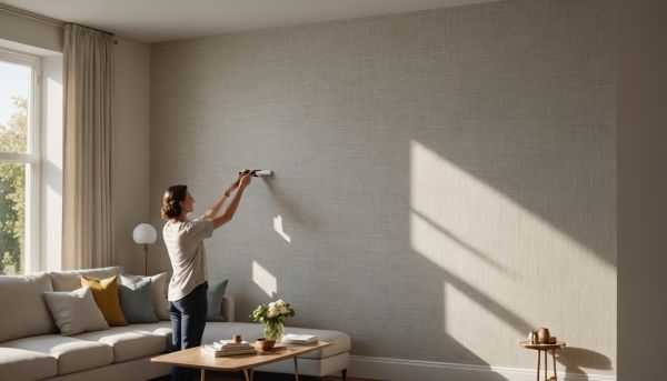Poser du papier peint texturé pour donner du relief aux murs